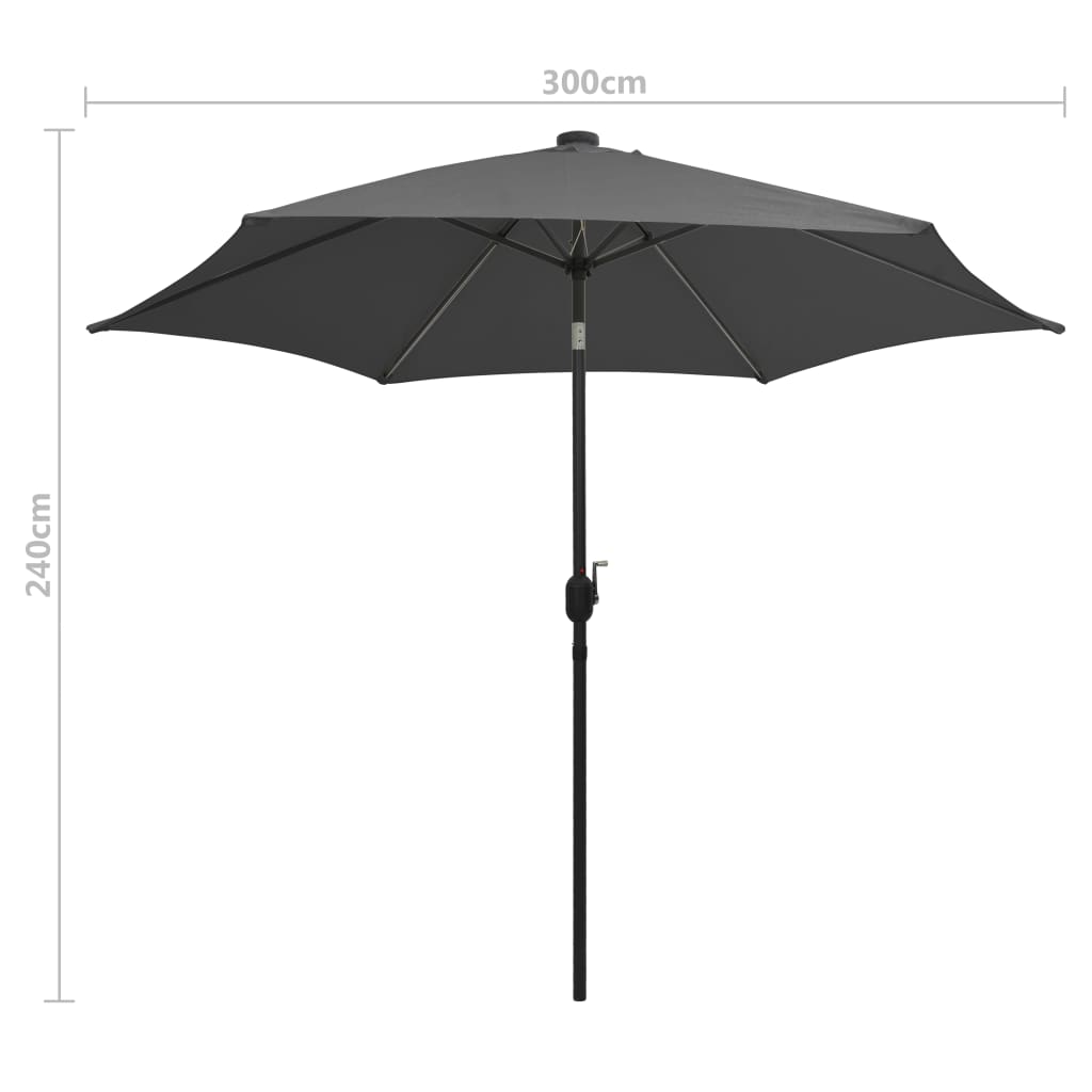Garden Parasol | Anthracite | Fabric (100% polyester), aluminium | 300 cm