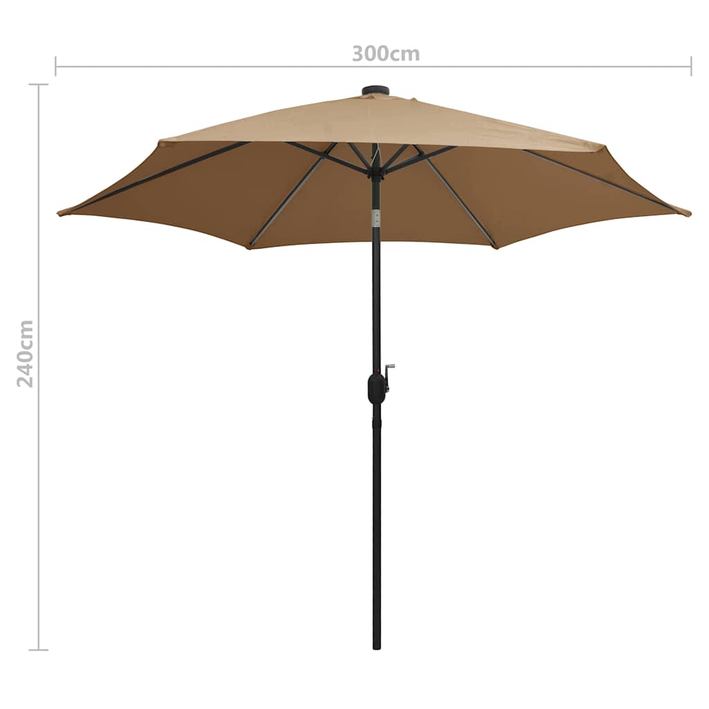 Garden Parasol | Taupe | 100% polyester, aluminium | Large