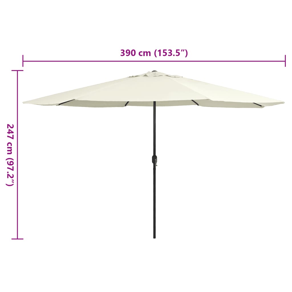Garden Parasol | Sand White | Polyester, Metal | Large