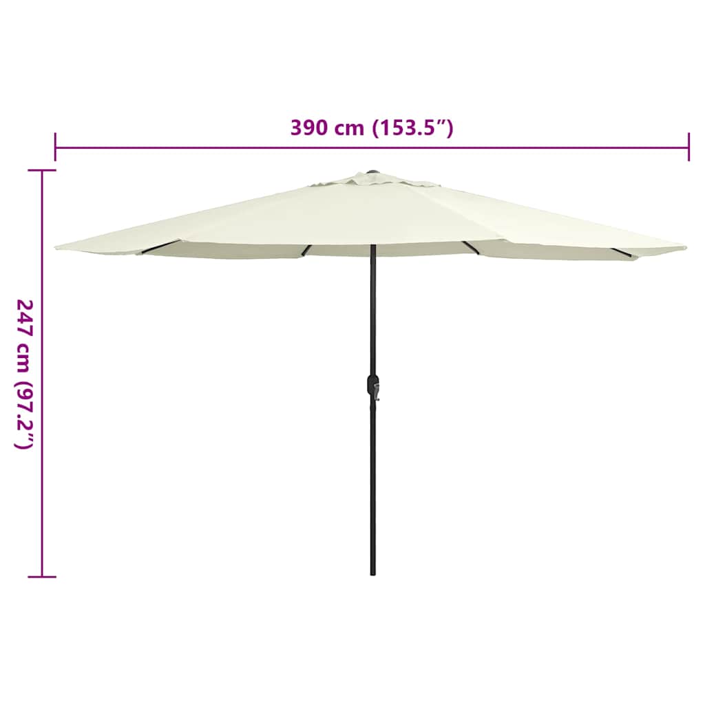 Garden Parasol | Sand White | Polyester, Metal | Large