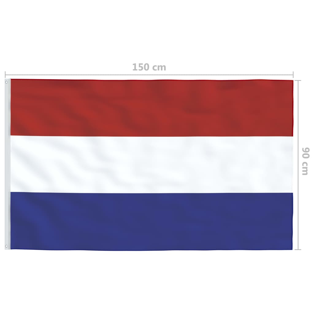 Netherlands Flag | Red, White, Blue | 68D 100% polyester | 90 x 150 cm