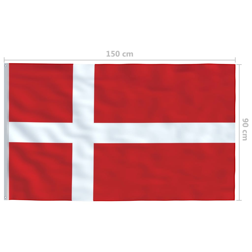 Denmark Flag | Red and White | 68D 100% Polyester | 90 x 150 cm | Durable