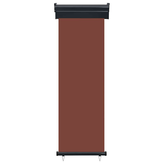 Balcony Side Awning | Brown | Steel | 65x250 cm | Retractable
