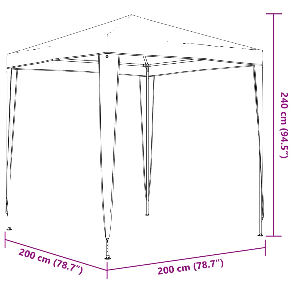 Partytent | Blue | Polyethylene | 2x2 m | UV-resistant | Party Tent