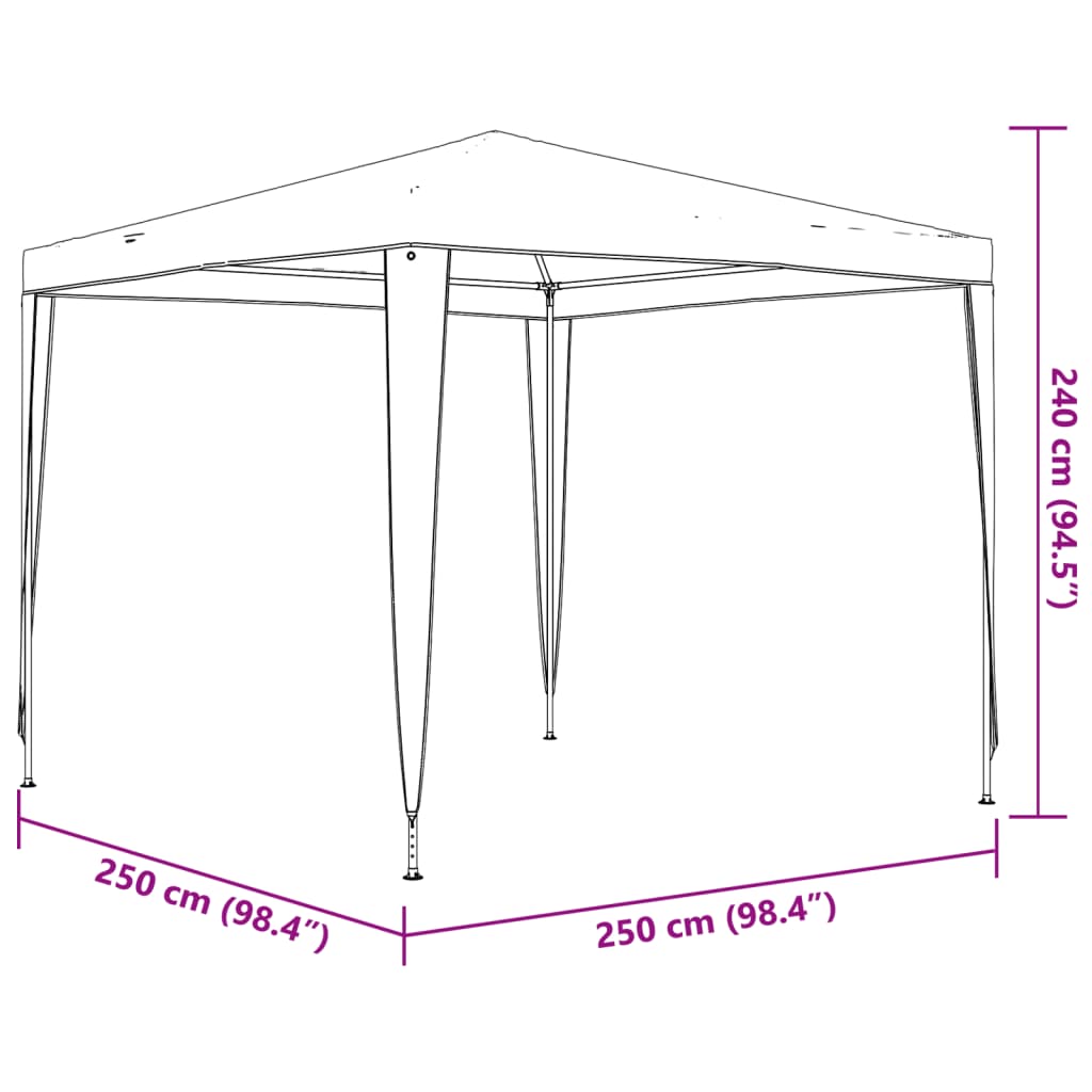 Party Tent | Anthracite | Polyethylene, Steel | 2.5x2.5 m