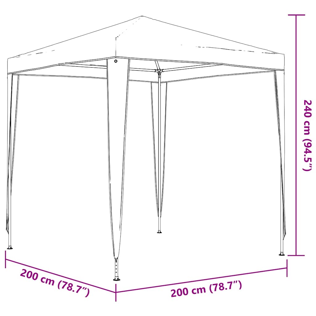 Party Tent | Green | PE (polyethylene) canopy, steel frame | 2x2 meters