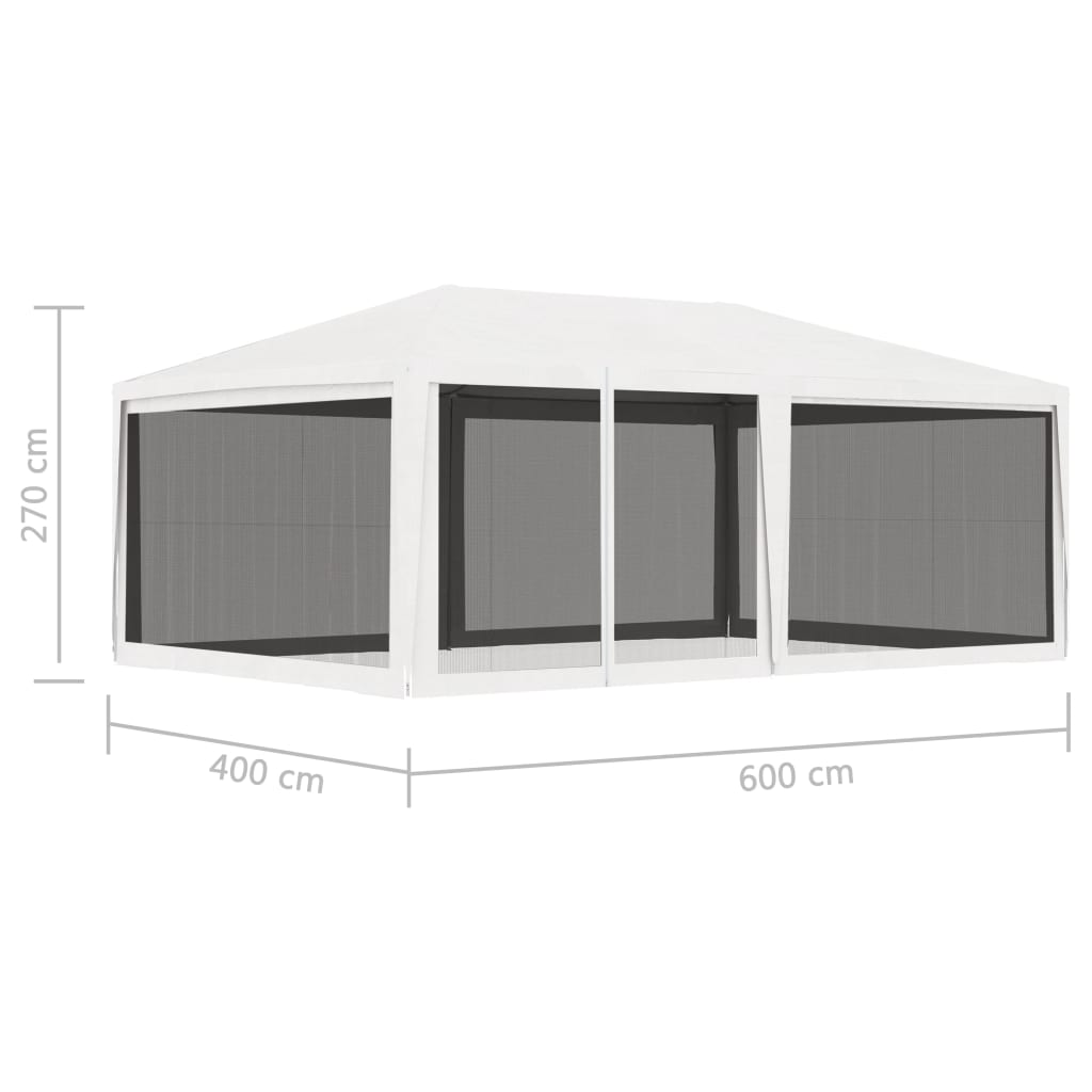 Party Tent with 4 Mesh Sidewalls 13.1'x19.7'White