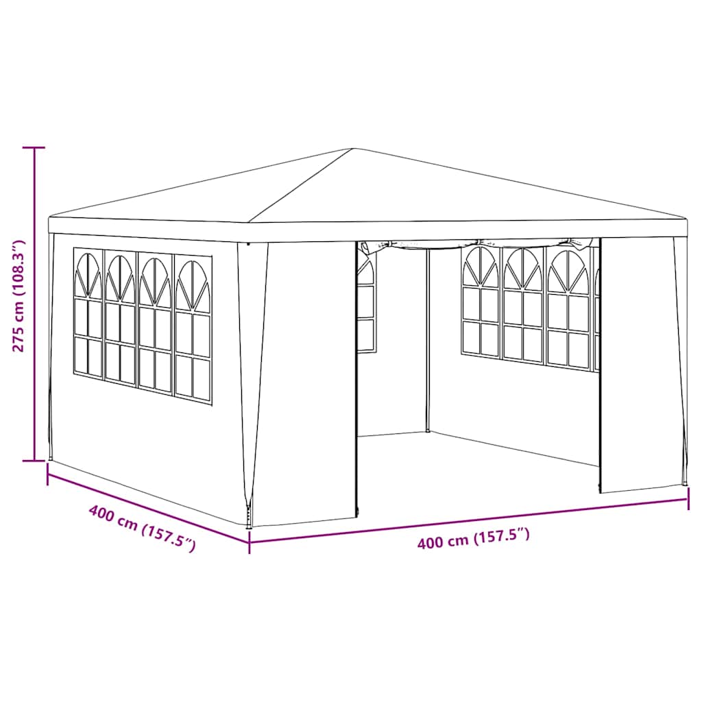 Professional Party Tent with Side Walls 13.1'x13.1'Blue 0.3 oz/ft²