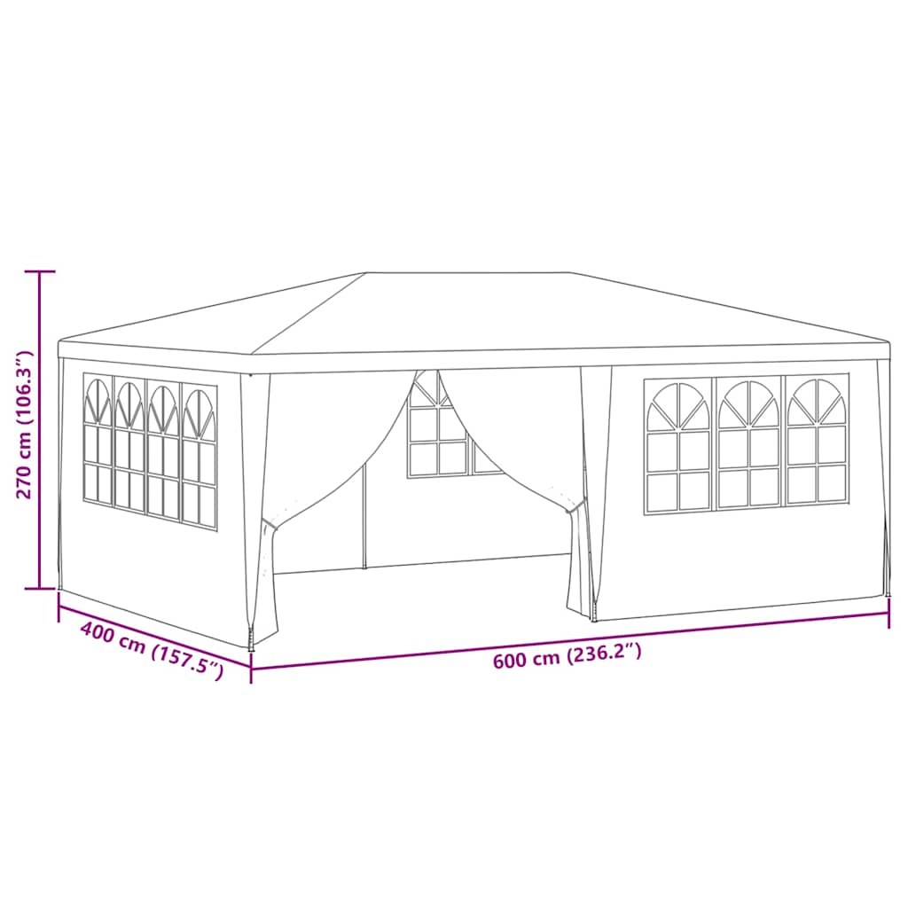Party Tent | Green | Polyethylene | 4x6 m | Durable | Party Tent