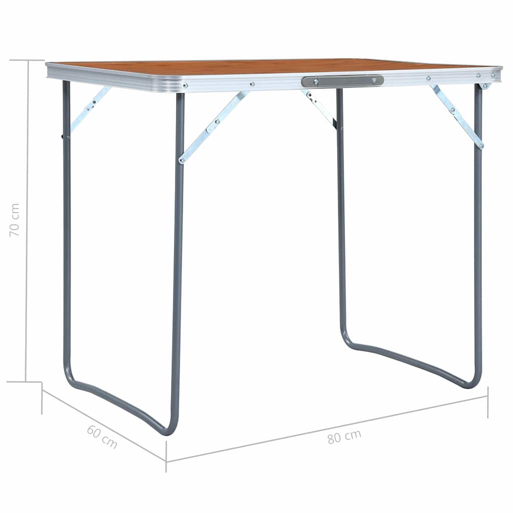 Foldable Camping Table with Metal Frame 80x60 cm