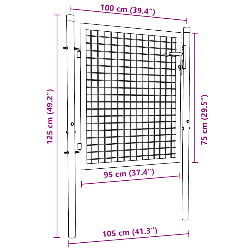 Fence Gate Steel 39.4x29.5" Green