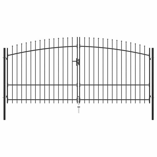 Double Door Fence Gate Woerden with Spear Top 400x224.5 cm