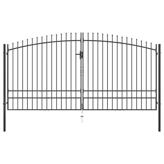 Double Door Fence Gate Woerden with Spear Top 400x249.5 cm