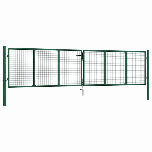 Mesh Garden Gate Steel 400x75 cm Green