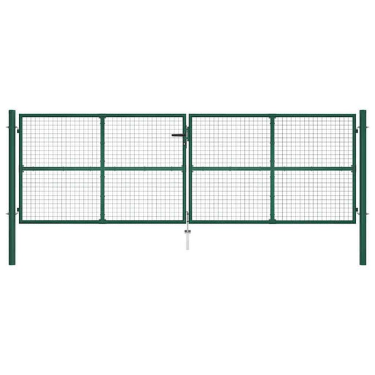 Mesh Garden Gate Steel 400x125 cm Green