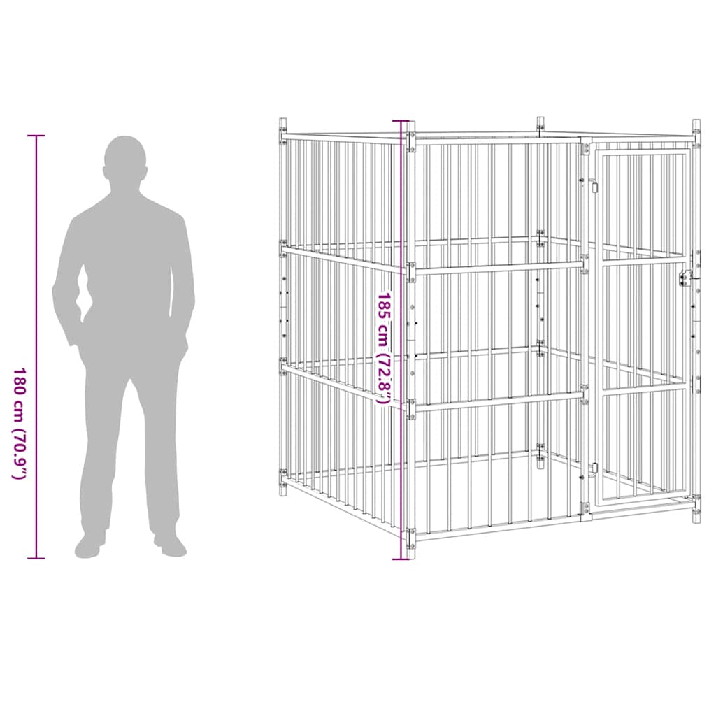Outdoor Dog Kennel 150x150x185 cm