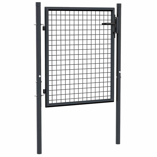Mesh Garden Gate Galvanised Steel 100x75 cm Grey