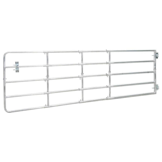5 Bar Field Gate Steel (150-400)x90 cm Silver