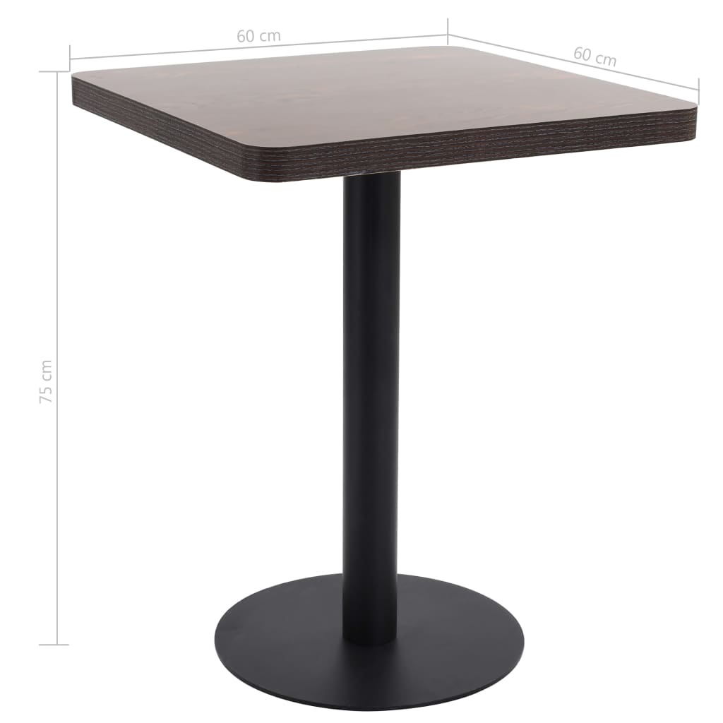 Bistro Table | Dark Brown | MDF | 60 x 60 cm | Sleek | Bistro Table