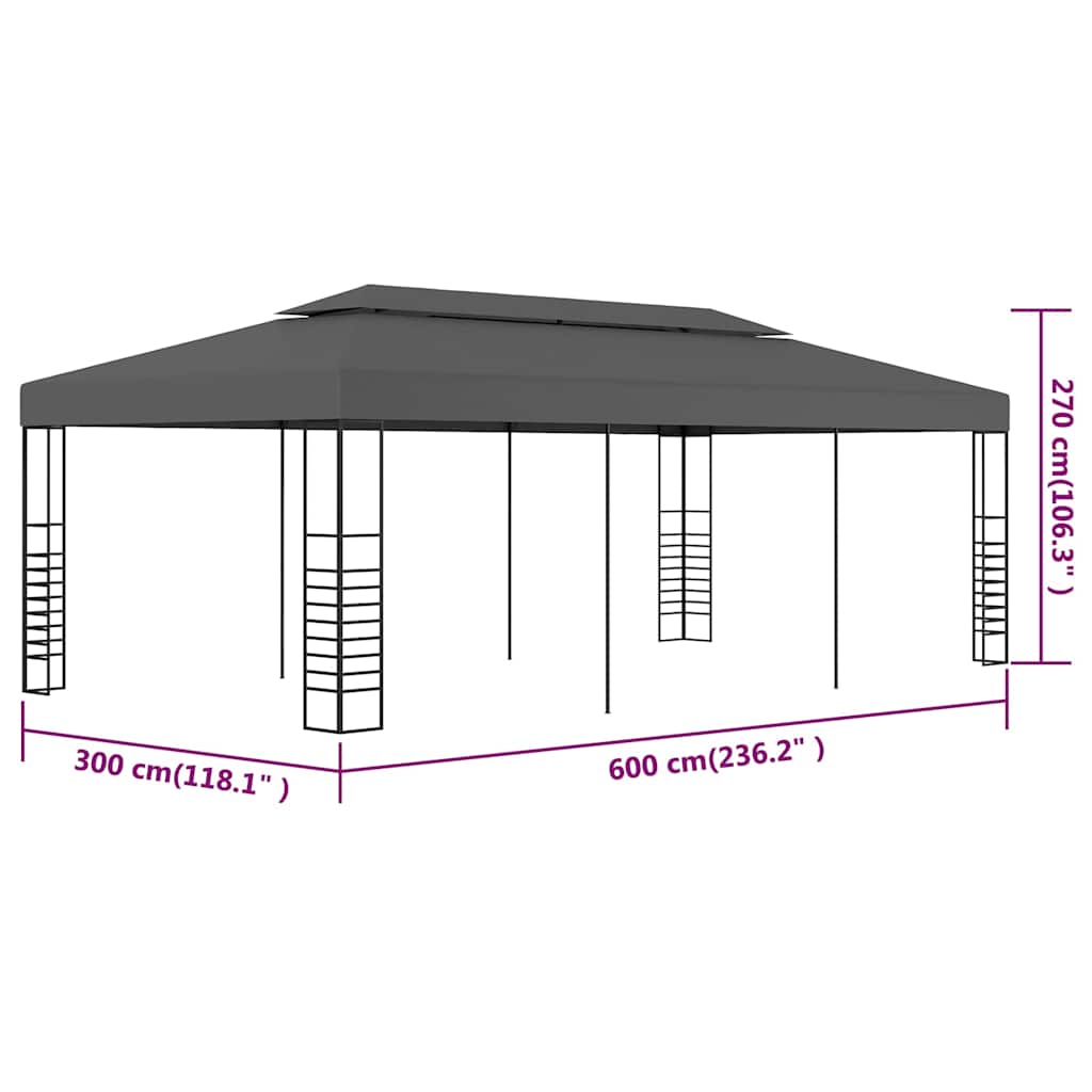 Gazebo Marquee 118.1"x236.2" Anthracite