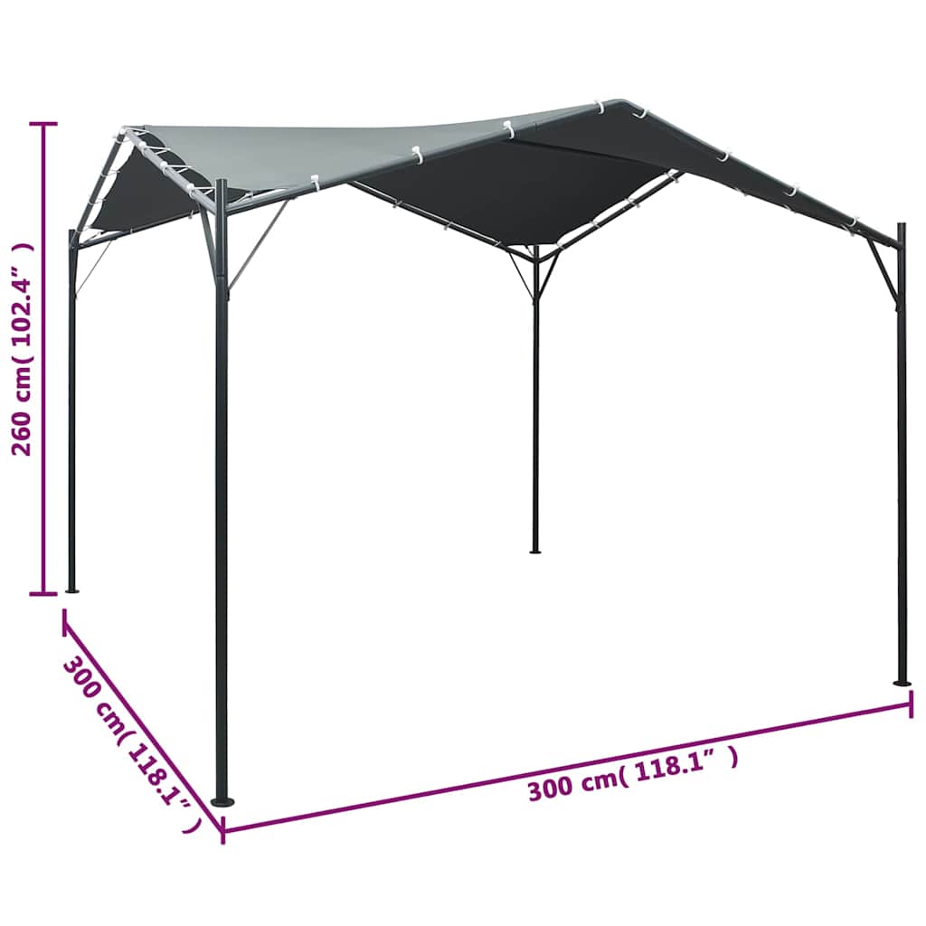 Gazebo | Anthracite | Steel | 3x3m | UV-resistant materials | Gazebo