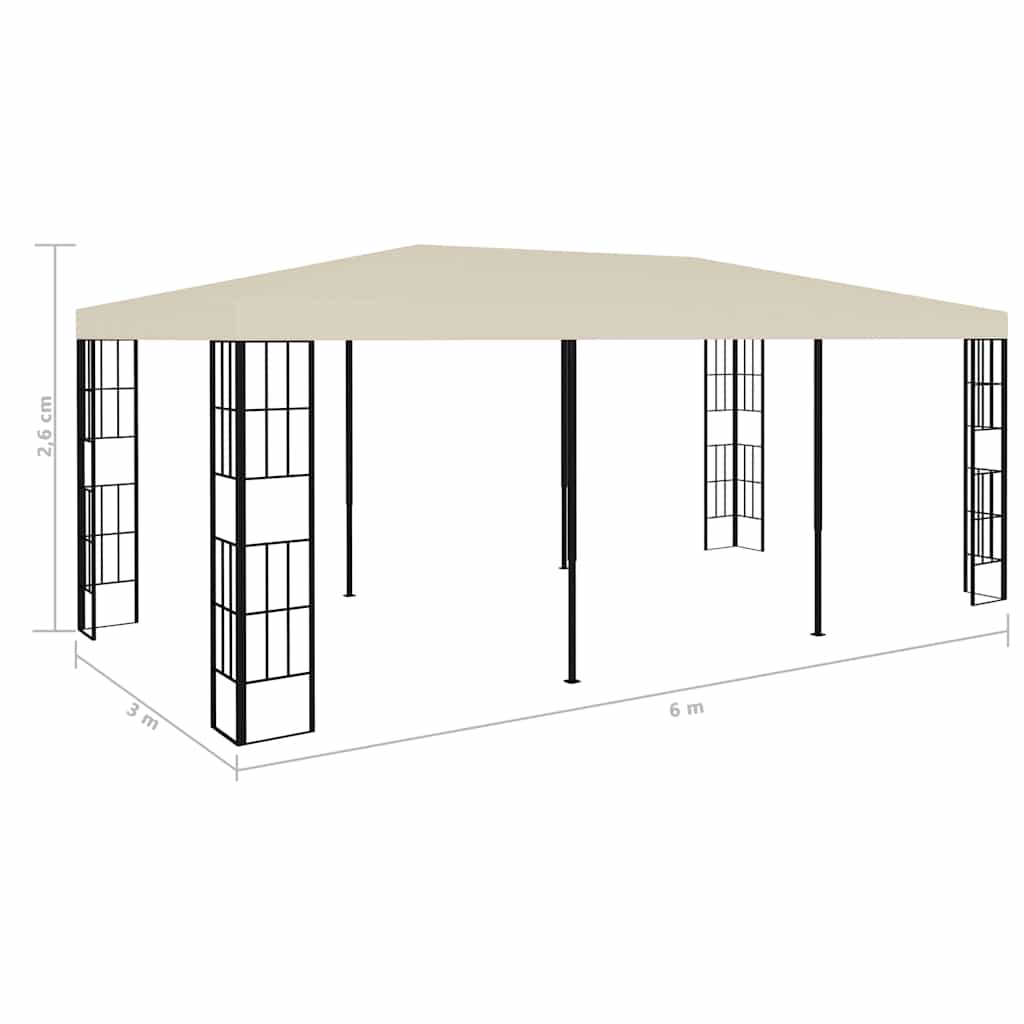 Gazebo | Cream and Black | Polyester, Steel | Large | Durable | Gazebo