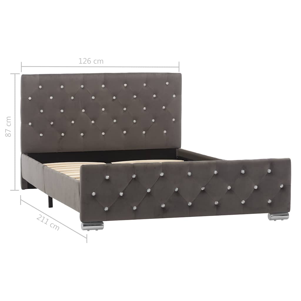 Bed Frame without Mattress Grey Fabric 120x200cm