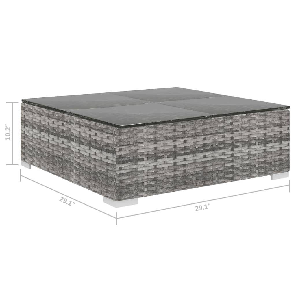 12 Piece Patio Lounge Set with Cushions Poly Rattan Gray