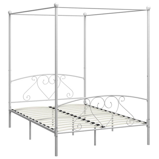 Bed Frame | White | Metal | 160x200 cm | Bed Frame | Rectangular