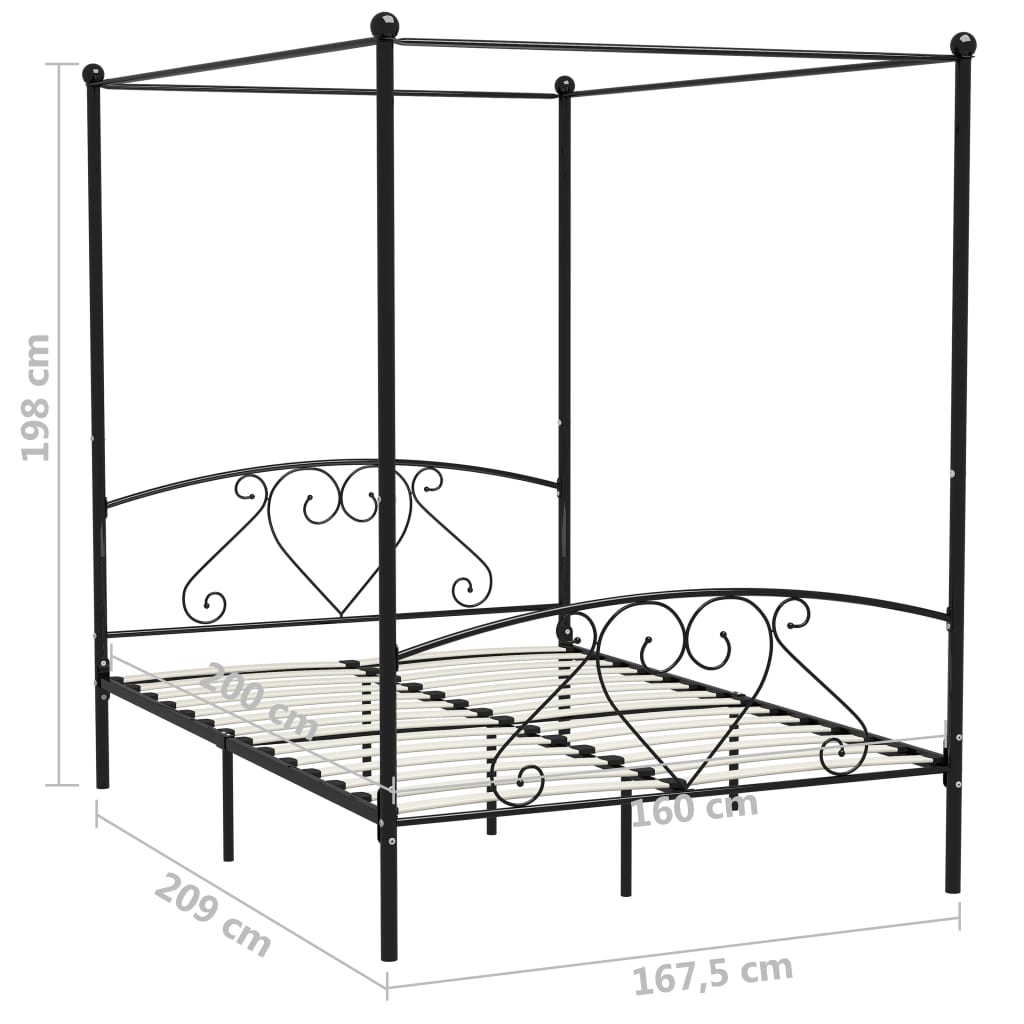 Bed Frame | Black | Metal | Double | Durable | Bed Frame | Rectangular
