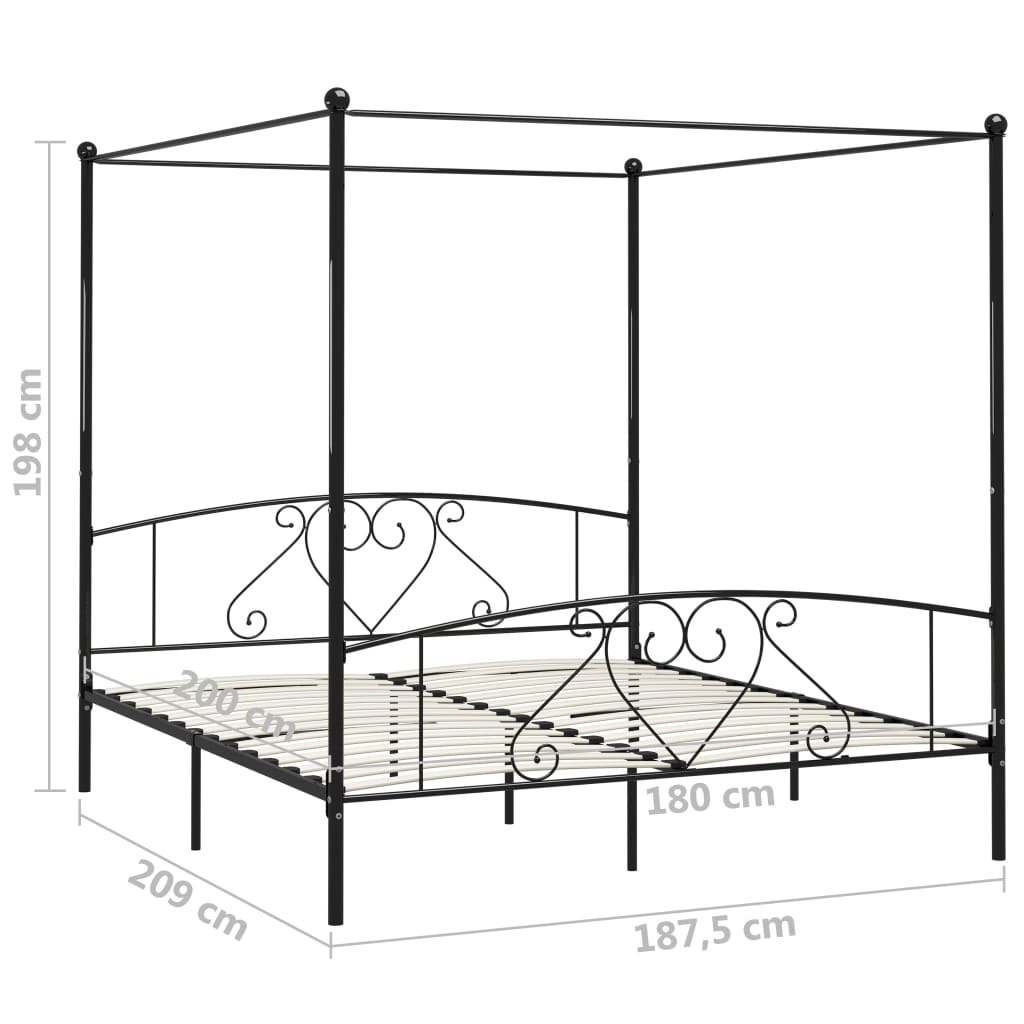 Bed Frame | Black | Metal | Super King | Classic/Traditional | Bed Frame