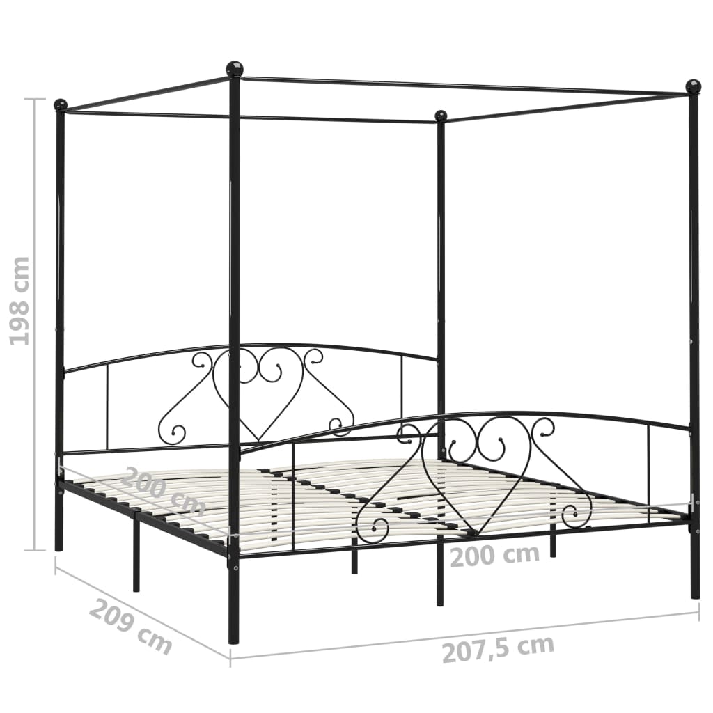 Bed Frame | Black | Metal | Double | Bed Frame | Rectangular | Double Bed