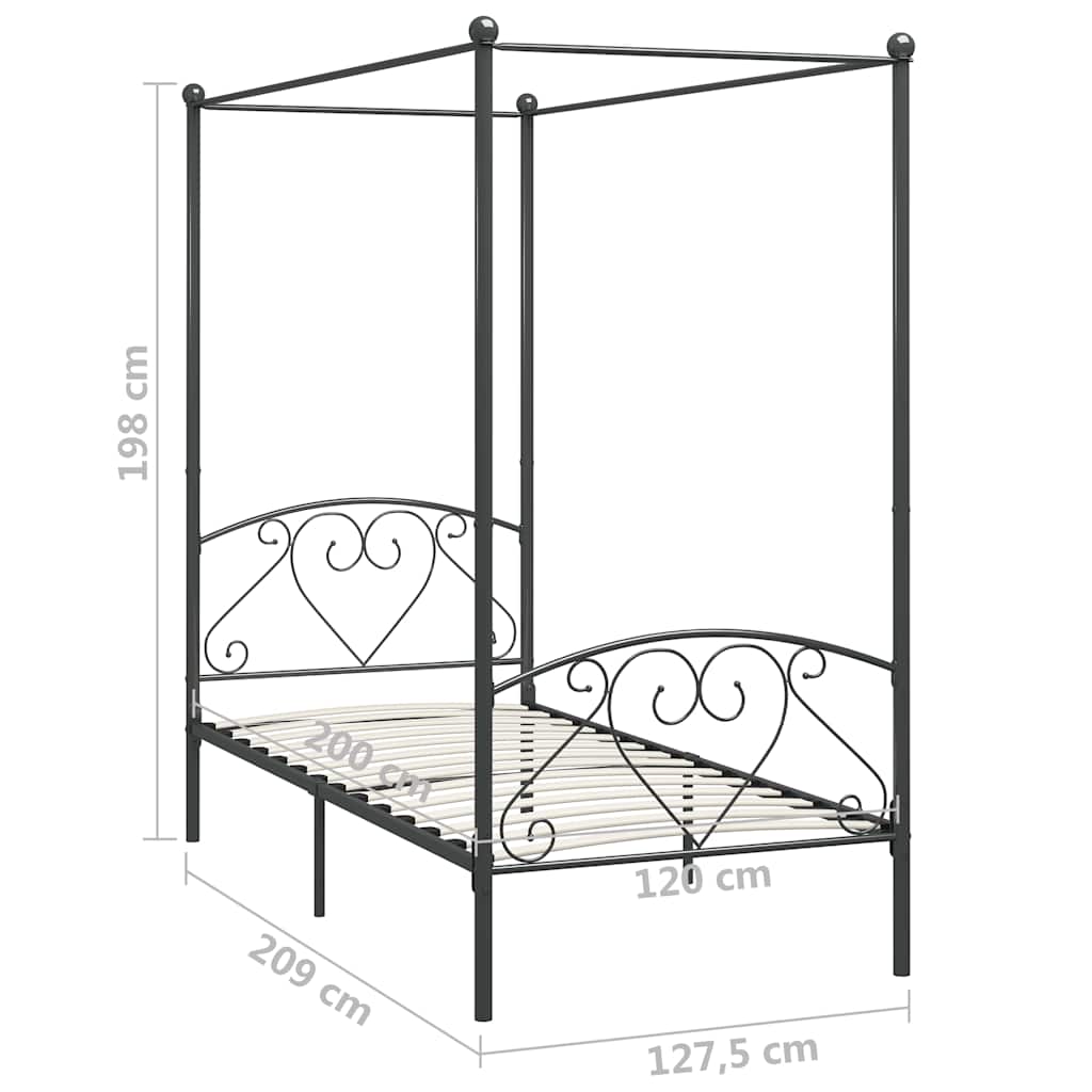 Bed Frame | Grey | Metal | Double | Durable | Bed Frame | Rectangular