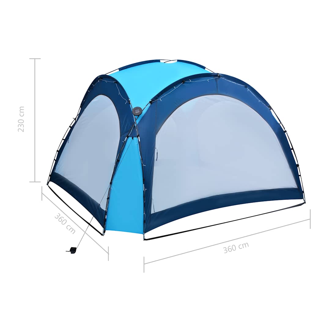 Party Tent | Blue | Polyester, Fiberglass | 3.6 m x 3.6 m | Party Tent