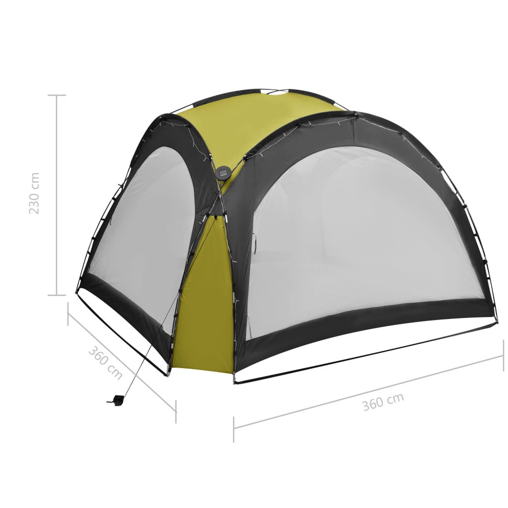 Party Tent | Green | Fiberglass frame | Large | UV-resistant materials