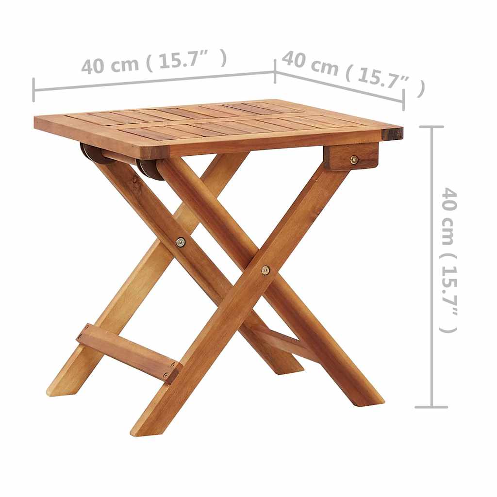 Coffee Table | Natural wood | Solid Acacia Wood | 40x40x40 cm | Foldable