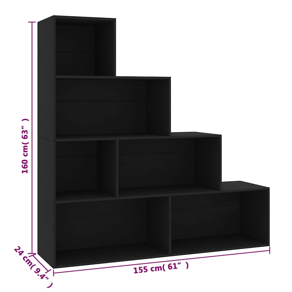 Book Cabinet | Black | Engineered Wood | Book Cabinet | Rectangular