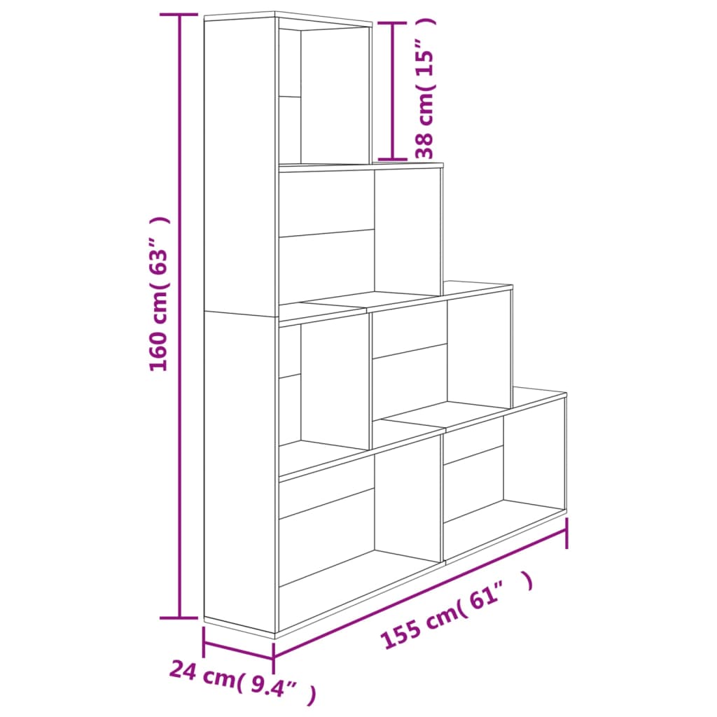 Book Cabinet | Sonoma oak | Engineered wood | Large | Book Cabinet