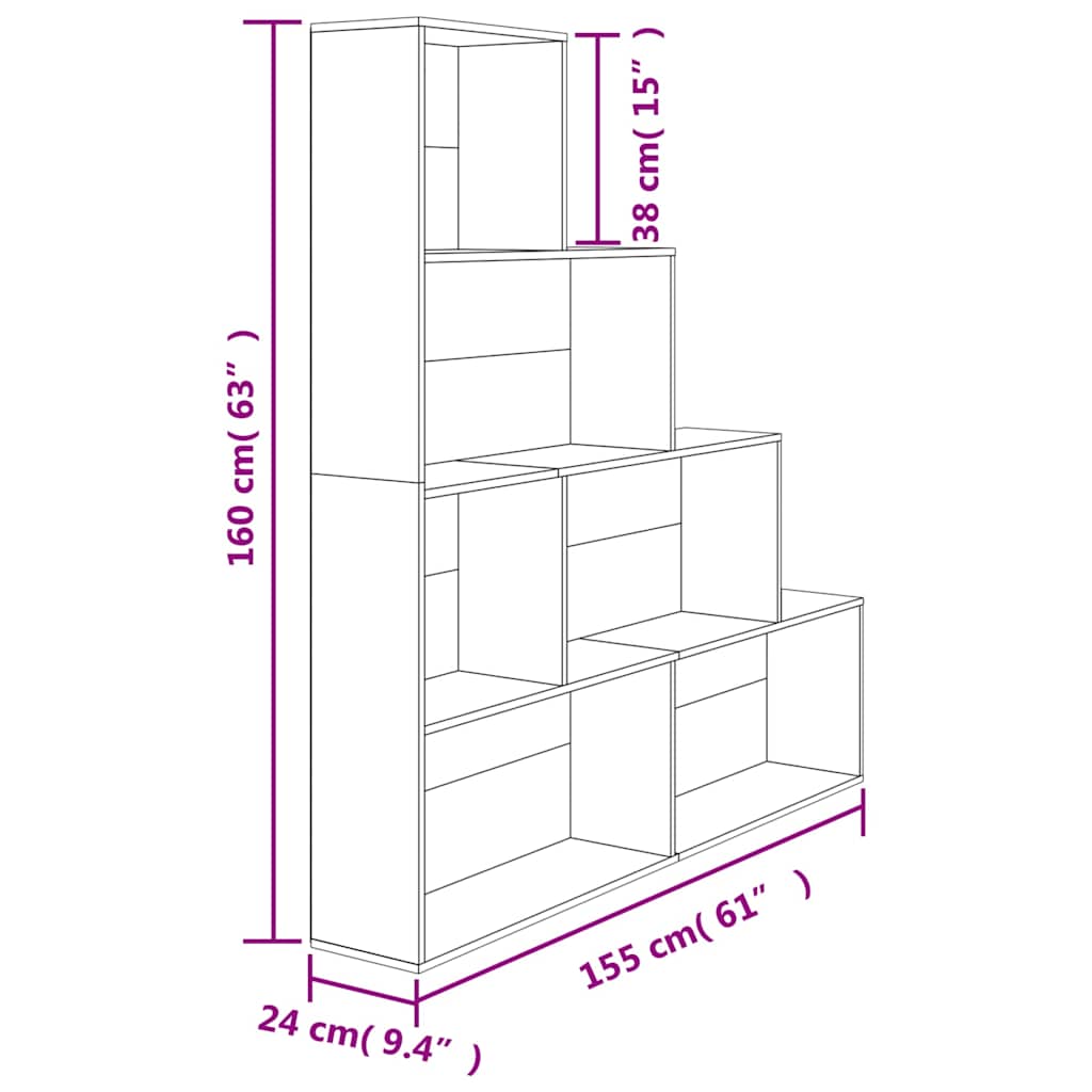 Book Cabinet | Concrete grey | Engineered wood | Standard | Book Cabinet