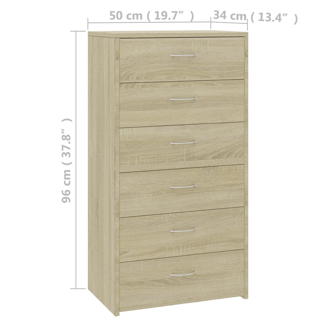 Sideboard | Sonoma Oak | Engineered Wood | 50x34x96 cm | Smooth-Closing
