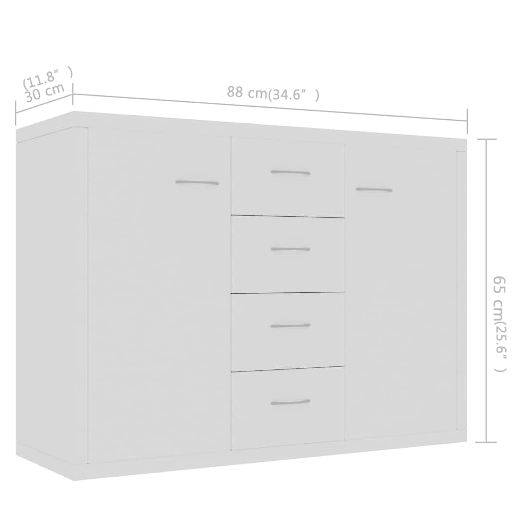 Sideboard | White | Engineered wood | Medium | Sideboard | Rectangular