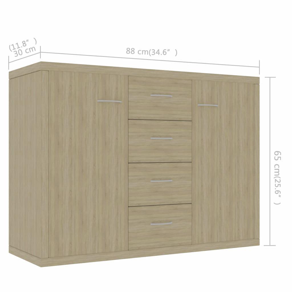 Sideboard | Sonoma oak | Engineered wood | Medium | Sideboard