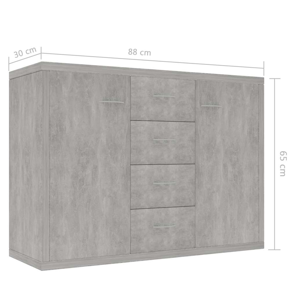 Sideboard | Concrete grey | Engineered wood | Standard