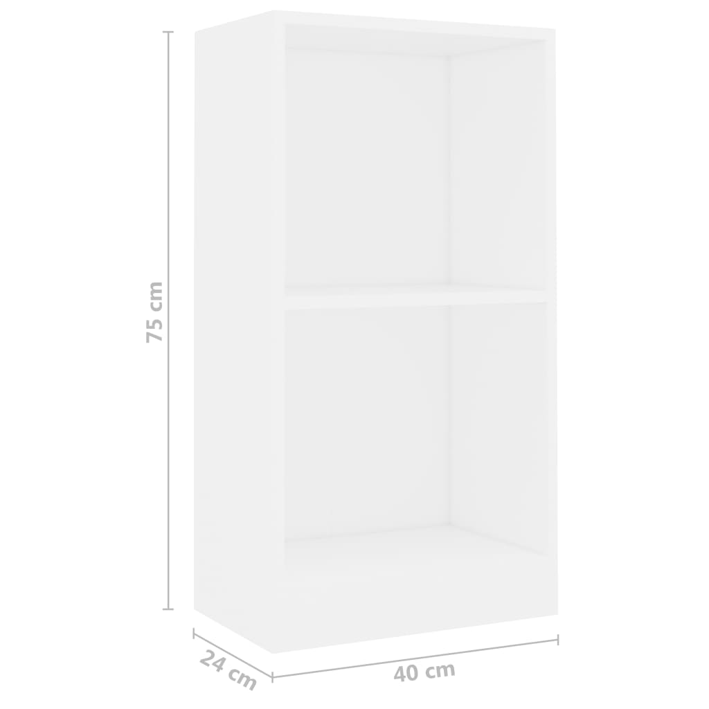 Bookcase White 40x24x75 cm Engineered Wood