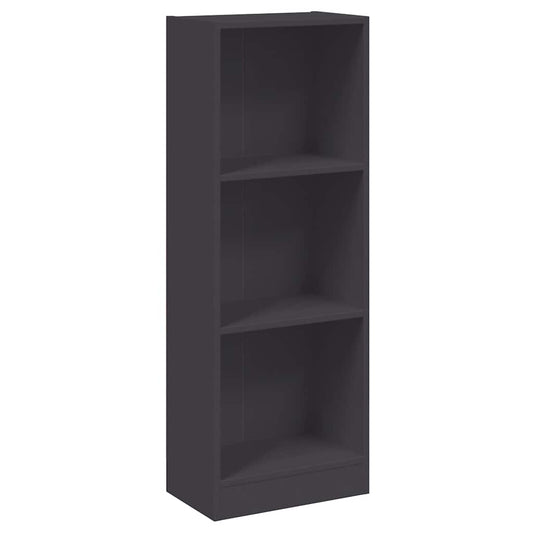 800830 vidaXL 3-Tier Book Cabinet Grey 40x24x109 cm Engineered Wood