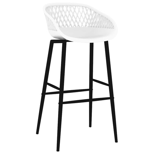 Bar Chair | Set of 2 | White | PP, metal | Standard | Ergonomic
