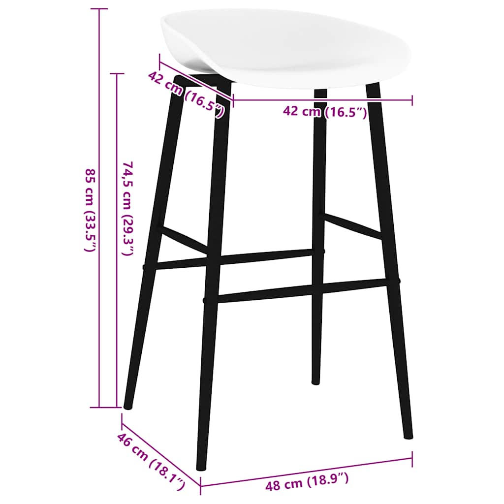 Bar Chairs 2 pcs White