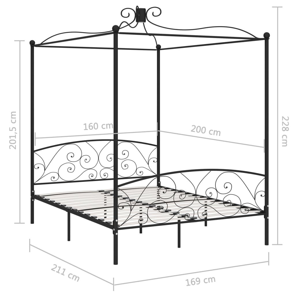 Bed Frame | Black | Metal | Double Beds | Classic/Traditional | Bed Frame