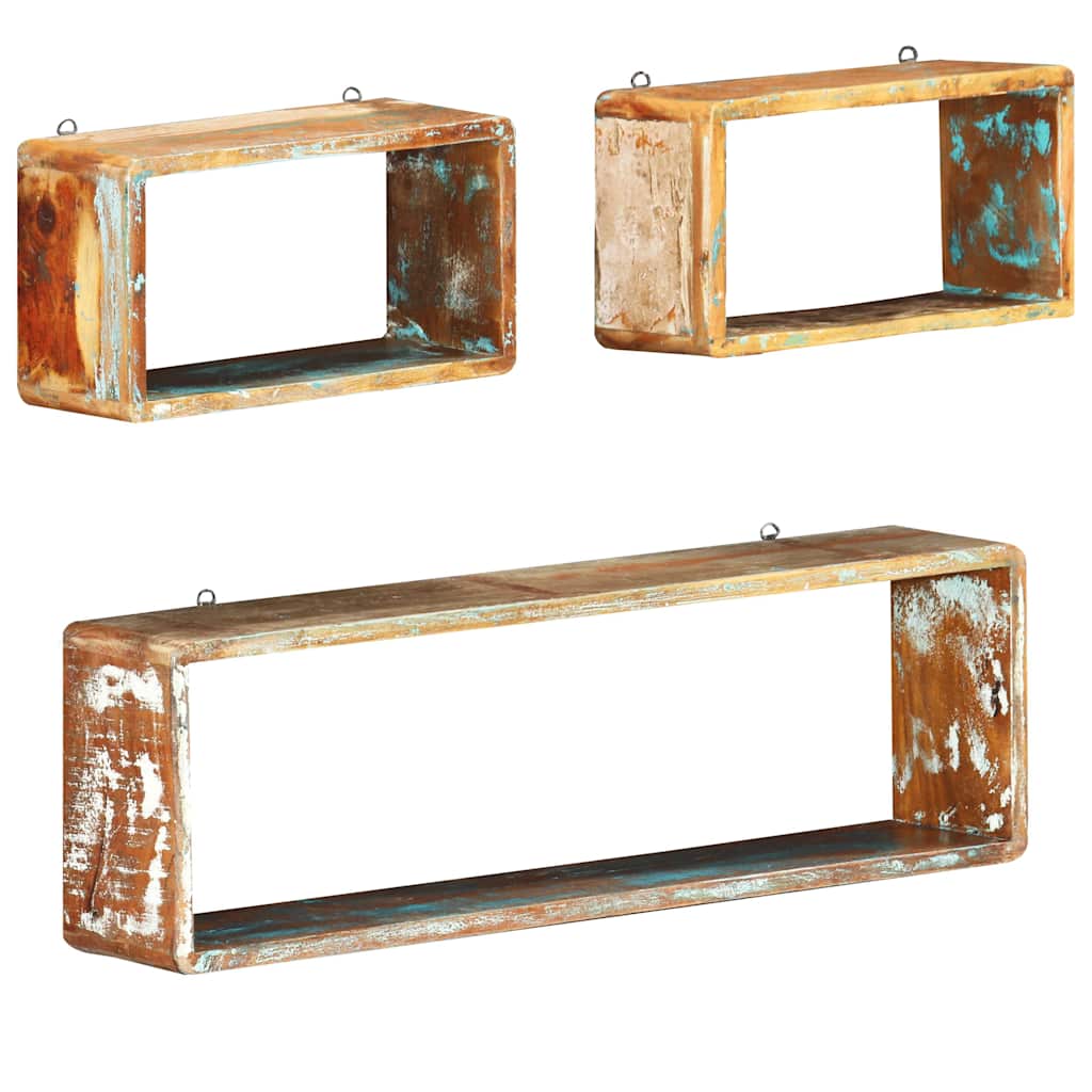 Wall Cube Shelf | Multicolour | Solid reclaimed wood | Small and large