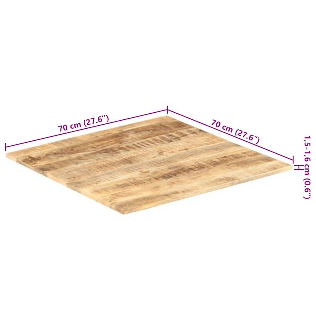 Table Top Solid Mango Wood 15-16 mm 70x70 cm